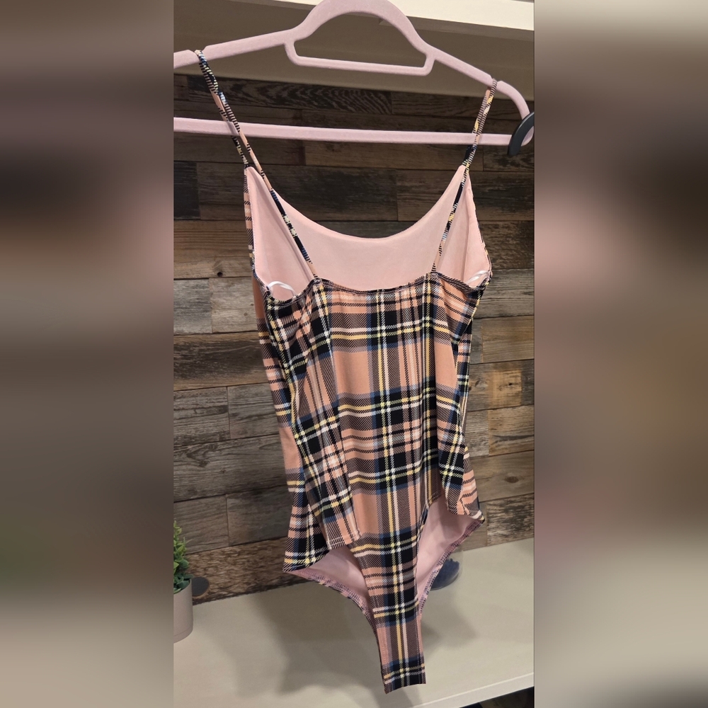 Dainty Hooligan Plaid Thong Bodysuit- Multi Color!! - Picture 6 of 6